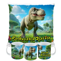 Kubek Poduszka Dinozaur Dinozaury T-rex Tyrannosaurus Triceratops